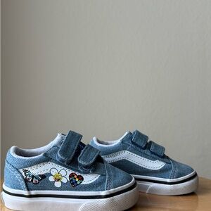 Vans Kids Blue Sneakers with Fun Patches